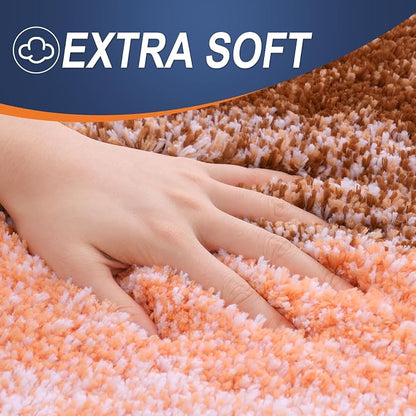 OLANLY Large Bathroom Rugs Mat 44x32, Extra Soft Absorbent Microfiber Bath Rugs, Rubber Backing, Quick Dry, Machine Washable Bath Mat for Bathroom Floor, Tub and Shower, Home Decor Accessories, Orange