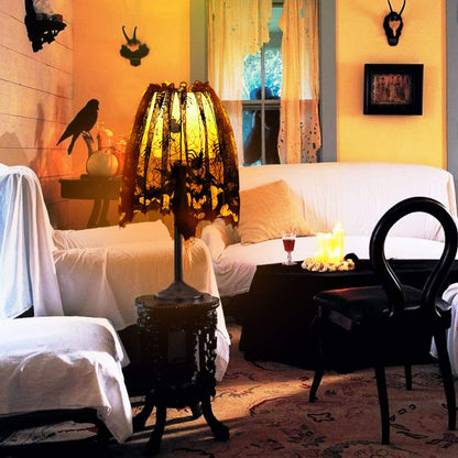 5Pcs Halloween Lamp Shade Cover Halloween Decorations Indoor, Black Spider web Lampshades Cover Topper Scarf for Festive Home Haunted House Mantle Decor, Large 20 X 60 Inch Spiderweb Lamp Shade Cover