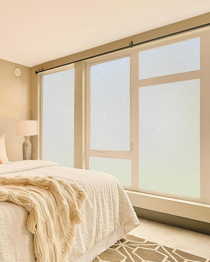 Frosted Glass Window Privacy Film Decorative with Tools, 2 Way Frosting Privacy Film for Home, Static Cling Tint for Home Anti-UV, Covering Clings 35.4" by 78.74"