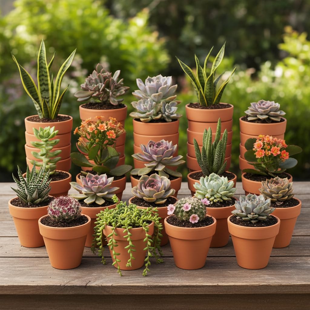 YESIACE 24 Pack 4 Inches Terracotta Plant Pots, Terra Cotta Planter with Drainage Holes, Perfect for Planting, Painting, Weddings and Parties (4inch/Original Color)