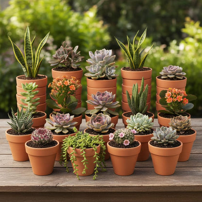YESIACE 24 Pack 4 Inches Terracotta Plant Pots, Terra Cotta Planter with Drainage Holes, Perfect for Planting, Painting, Weddings and Parties (4inch/Original Color)