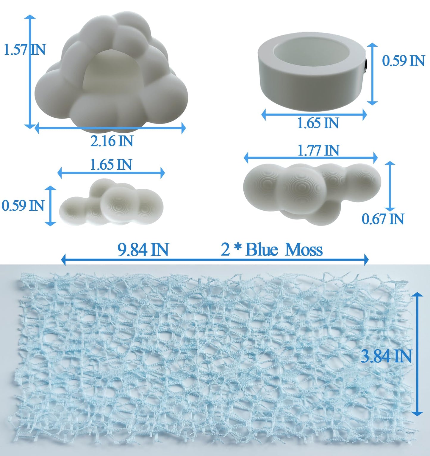 Jumping Spider Accessories Set – 6 Pcs Sky Theme Kit with Cloud Platforms, Magnetic Mounts, Feeder Dish, and Light Web Decor for Jumping Spider Exploration & Climbing (White)