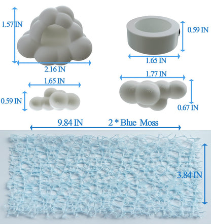 Jumping Spider Accessories Set – 6 Pcs Sky Theme Kit with Cloud Platforms, Magnetic Mounts, Feeder Dish, and Light Web Decor for Jumping Spider Exploration & Climbing (White)