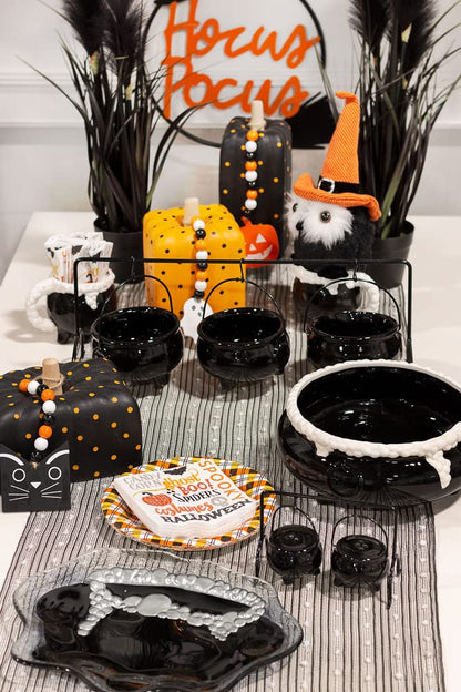 Boston International Ceramic Dishwasher and Microwave Safe Halloween Party Decorations Serving Bowls, Holds 10 Cups, Cauldron