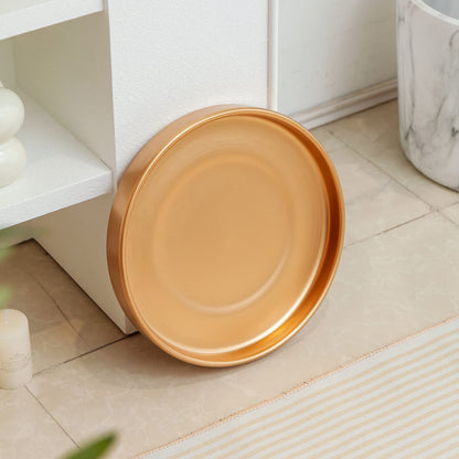 Woiida 12 Inch Ceramic Saucer - Ceramic Drainage Tray for Plant Pot (Matte Gold)