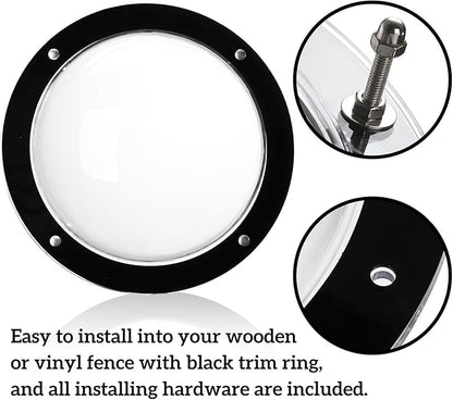 Goaste 2 Pack Dog Fence Window, 12.4 Inch Clear Pet Dome, Durable Plastic Pet Peek Windows Playground, Doggie Fence Safe Domes, Pets Supply for Dog Cat Horse, 12.4 x 4.9 Inch