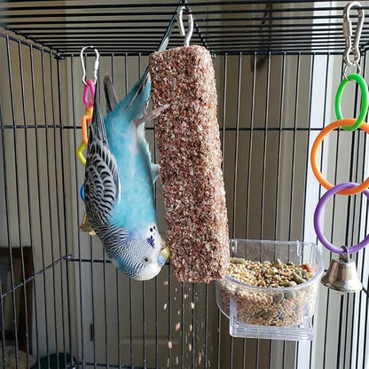 3 Pack Bird Perch Treats Calcium Mineral Chewing Toy Beak Grinding Stone Stick for Bird Parrot Budgie Cockatiel Conure Lovebird Parakeet