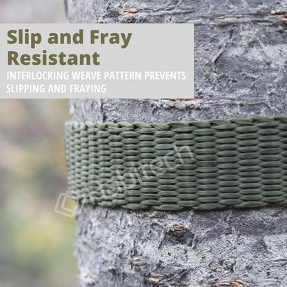 Habitech 250' Tree Tie Strap Staking and Guying Material - Made in USA - 1,800 Lbs Strength, Olive Green