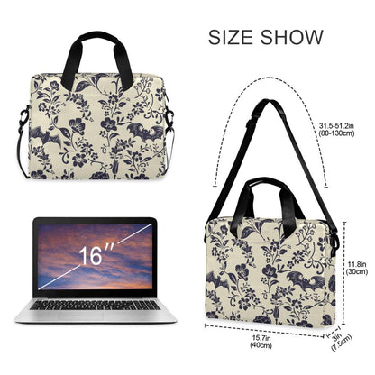 Goth Bat Flower Laptop Case 15.6 inch Computer Bag Waterproof Laptop Briefcase Laptop Bag for Women & Men