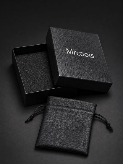 Mrcaois Mens Gold & Brown Leather Bracelet, Charm Cross Wristband - Stylish Fashion Jewelry for Men, Birthday - 8.3 Inch