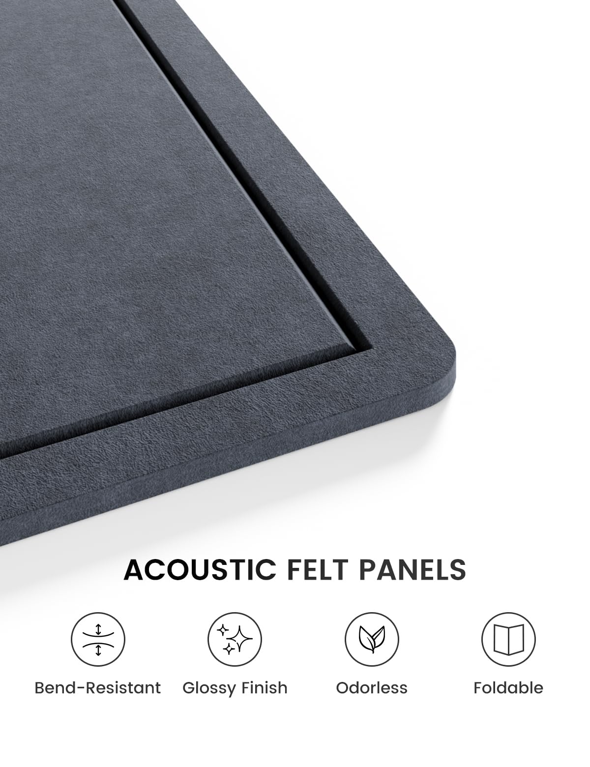 Fluxynara Large Bulletin Board, 47.2" x 35.4" Cork Board Alternative with 24 Safe Removable Adhesive Tabs, Foldable Felt Pin Board for Home Office, Classroom, Bedroom,Entryway for Walls—Navy Blue