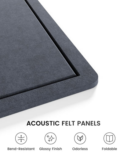 Fluxynara Large Bulletin Board, 47.2" x 35.4" Cork Board Alternative with 24 Safe Removable Adhesive Tabs, Foldable Felt Pin Board for Home Office, Classroom, Bedroom,Entryway for Walls—Navy Blue