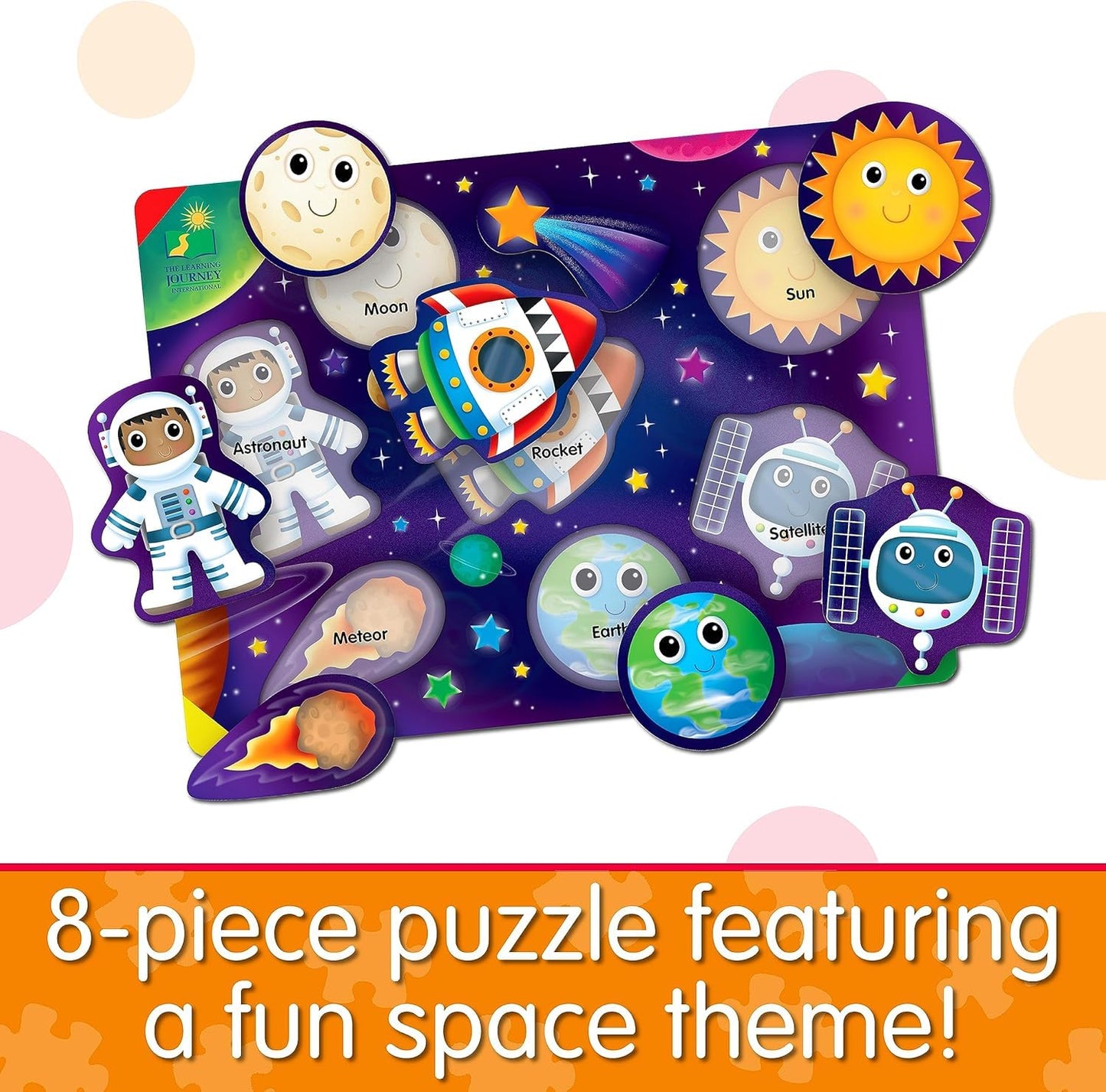 The Learning Journey Space Puzzle Lift & Learn - 26 Pieces - Cardboard, Outer Space Theme for Toddlers 2-5 Years