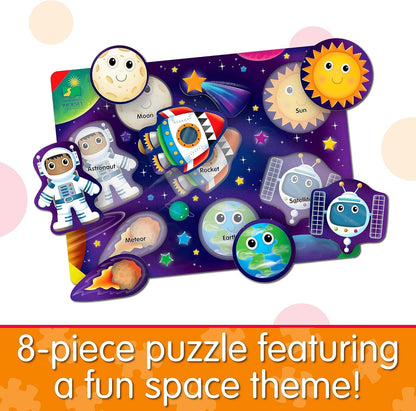 The Learning Journey Space Puzzle Lift & Learn - 26 Pieces - Cardboard, Outer Space Theme for Toddlers 2-5 Years