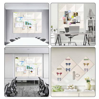 Large Cork Board for Walls 48"x 36", 12 Pack Felt Wall Tiles with Safe Removable Adhesive Tabs, Cork Board for Office,Pinboard Bulletin Board - Oatmeal