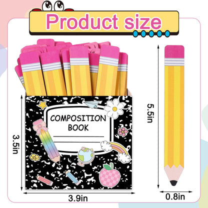 Whaline 101Pcs Back to School Spinning Sticks Pencil Flip Name Sticks with Composition Box Teacher Student Grouping Tally for Classroom Educational Learning Activities