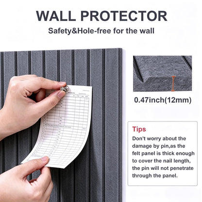G Gamit 0.47" Thick Felt Pin Board 36"x24" Large Cork Board Alternative 6 Pack 11.81"x11.81"Felt Bulletin Board Wall Tiles Notice Board with 30 Pushpins for Home Office School(Fine-Charcoal Grey)