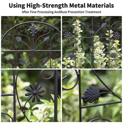 Maidapulu, Trellis for Climbing Plants Outdoor, （2 Pack 70.8x19.6-inch）, Generic Metal Garden Trellis, Rustproof, Easy Assembly,（Black）