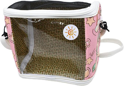 Bird Carrier Shoulder Bag Crossbody Bag Travel Parrot Cage for Trips Traveling Hiking, Pink