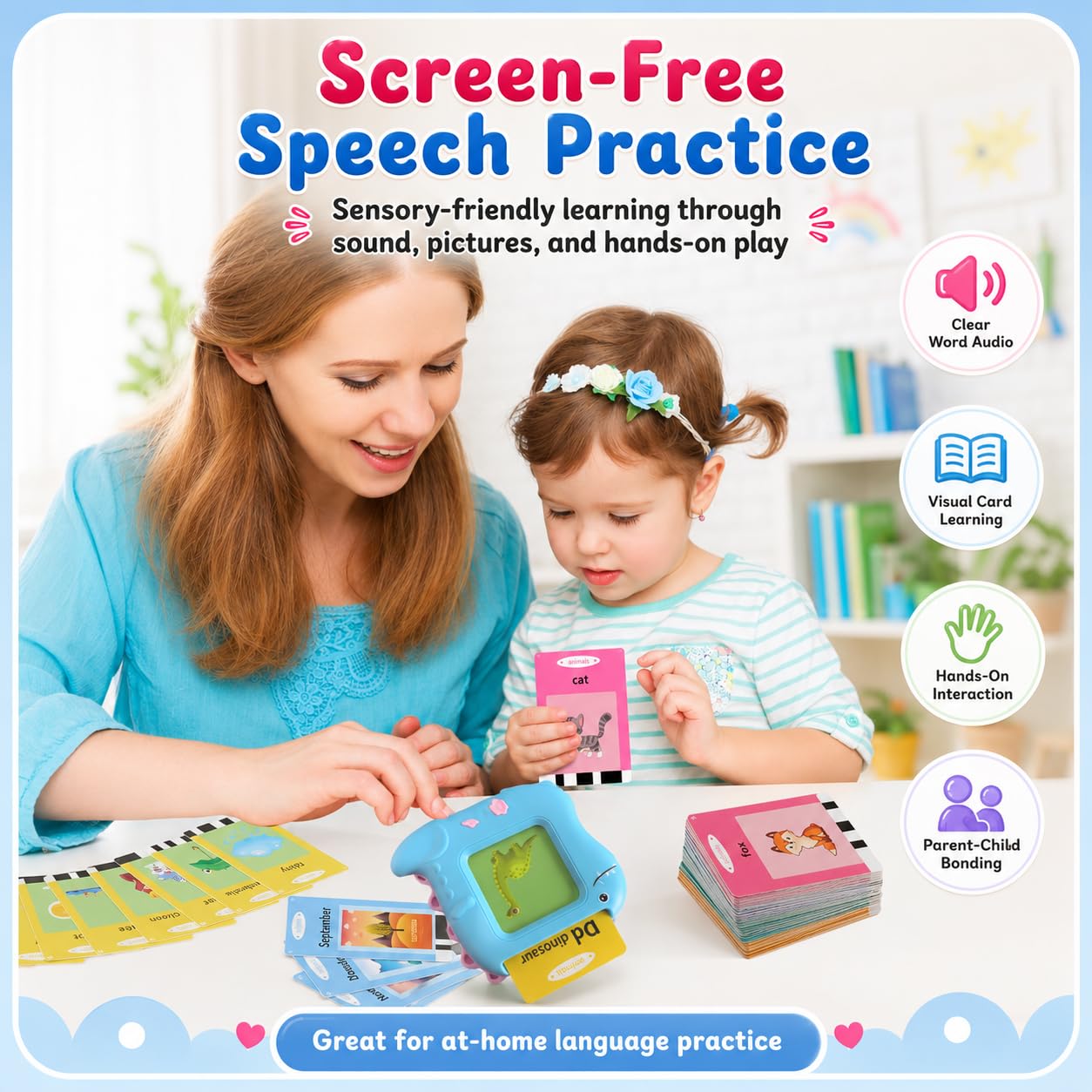Winbaby Talking Flash Cards for Toddlers 1-5 Years – Montessori Educational Early Learning & Sensory Speech Therapy Toy with 336 Sight Words for Preschool Boys & Girls