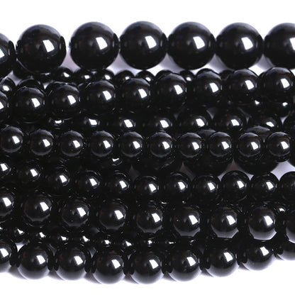 32PCS 12MM Natural Black Agate Stone Beads Round Loose Beads for welry Making DIY Bracelet Necklace Accessory 15 Inches
