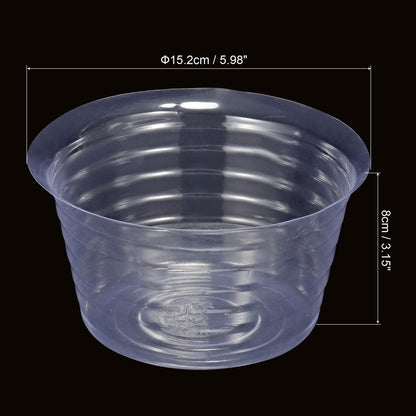 MECCANIXITY Plant Pot Saucer 6 Inch Plastic Round Flower Drip Tray for Indoor Outdoor, Clear Pack of 10