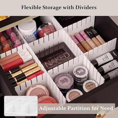 Makeup Organizer Cart, Rolling Floor Skincare Organizer and Storage with 2 Wooden Drawers, Cosmetics Display Cases Holder for Skin Care Perfume Hair Tools Nail Polish(Black&Glod)