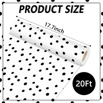 Qyeahkj Black Dot Bulletin Board Paper Roll Black Polka Dot Bulletin Board Background Paper Fade Resistant Classroom Decoration Poster Art Craft Home Wall Education Decor Supplies 17.7in x 20ft