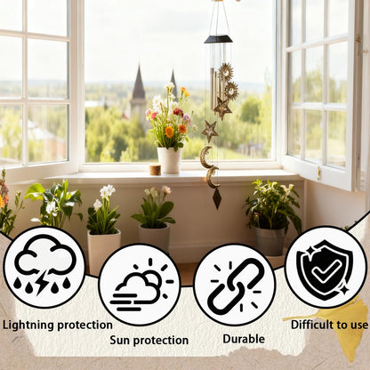 Leemeexaa Solar Wind Chimes for Outside, Waterproof Halloween Wind Chimes with Auto Lights, Outdoor Decor for Garden, Porch,Patio Perfect for Home & Holiday Enthusiasts