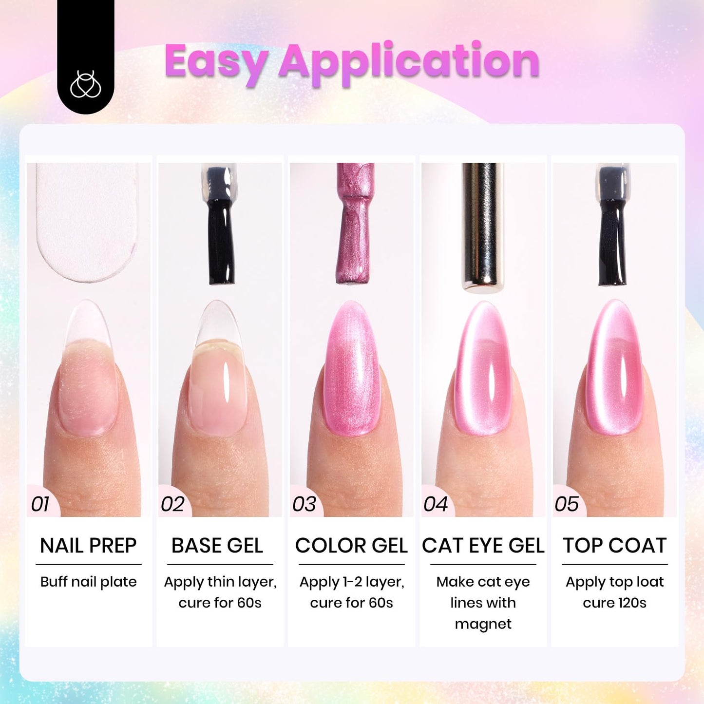 Beetles Halloween Gel Nail Polish Set – Wicked Mystic 8 Colors Gel Polish Kit, Gold Silver Black Green Blue Cat Eye Purple Red Glitter with Nail Art Accessories UV LED Soak Off Manicure Gift for Women