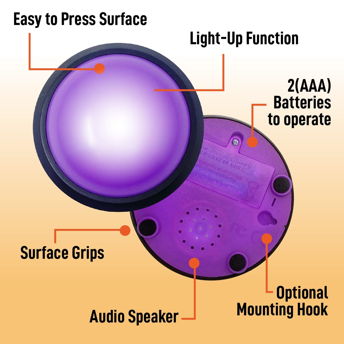 Teacher's Choice 4 Pack Light Up Game Buzzers with Unique Loud Sounds for Each Buzzer | Great for Trivia Games, Family Feud, Jeopardy, Competition, Spelling Bees and More
