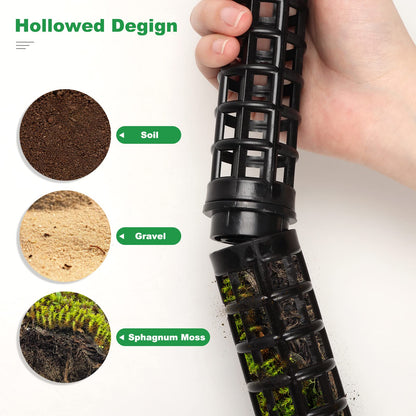 LangRay Moss Pole for Climbing Plants Monstera, Indoor Plant Supports, Plastic Moss Stick, Plant Stake for Garden, Extension Aid Climbing Rob (Black, 6pcs 10inch)