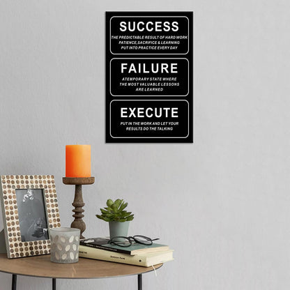 Success Motivational Wall Decor Inspirational Entrepreneurs Quotes Canvas Print Positive Affirmation Poster Painting Artwork for Modern Home Bedroom Living Room Office Ready To Hang [12''W x 18''H]