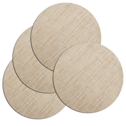 LivebyCare Round Placemats Set of 4 Woven Table Mats Washable Non-Slip Place Mats 13.8 Inch for Christmas Decoration Home Wedding Party,Beige