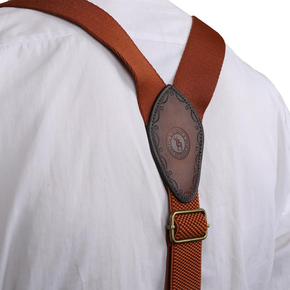 Tourbon Men's Y Back Suspenders - 1.4 Inch Elastic Adjustable Straps with 3 Metal Snap Hooks, Heavy Duty Western Braces for Jeans, Pants & Formal Wear