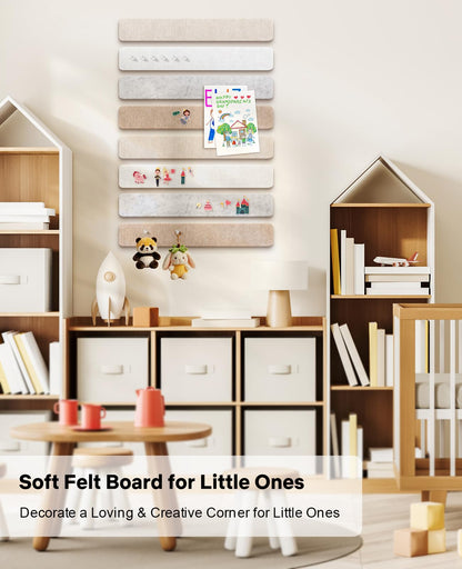 Small Cork Bulletin Board Tiles, Felt Wall Decor and Office Desk Accessories for Vision, Message Center, Picture and Prayer Board, Dorm, Room, Home Office Essentials and Organization(Stone Beige)