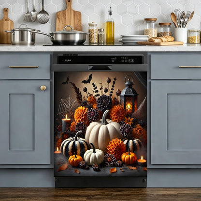 Dishwasher Magnet Cover Pumpkin, Halloween Magnetic Decorative Dishwasher Front Panel Cover, Refrigerator Magnet Cover Decal Sticker for Kitchen Home Decor 23x26 Inch