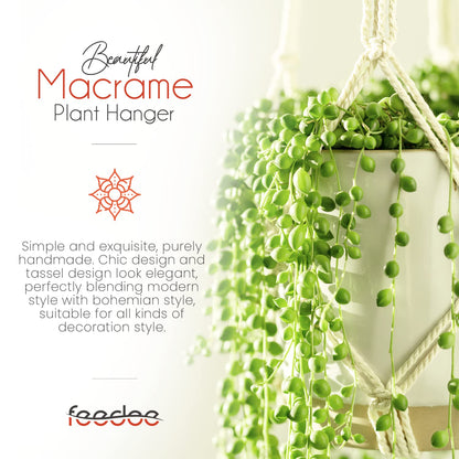 feedee Macrame Plant Hangers Indoor Macrame Hanging Planters for Indoor Plants, 6 Pack Hanging Plant Holders Indoor Hanging, Macromay Plant Hangers for Indoor Plant Hanger, Outdoor Flower Pots Holder