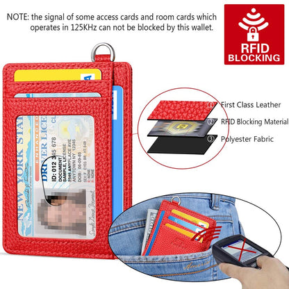 FurArt Slim Minimalist Wallet, Front Pocket Wallets, RFID Blocking, Credit Card Holder for Men-Cerise