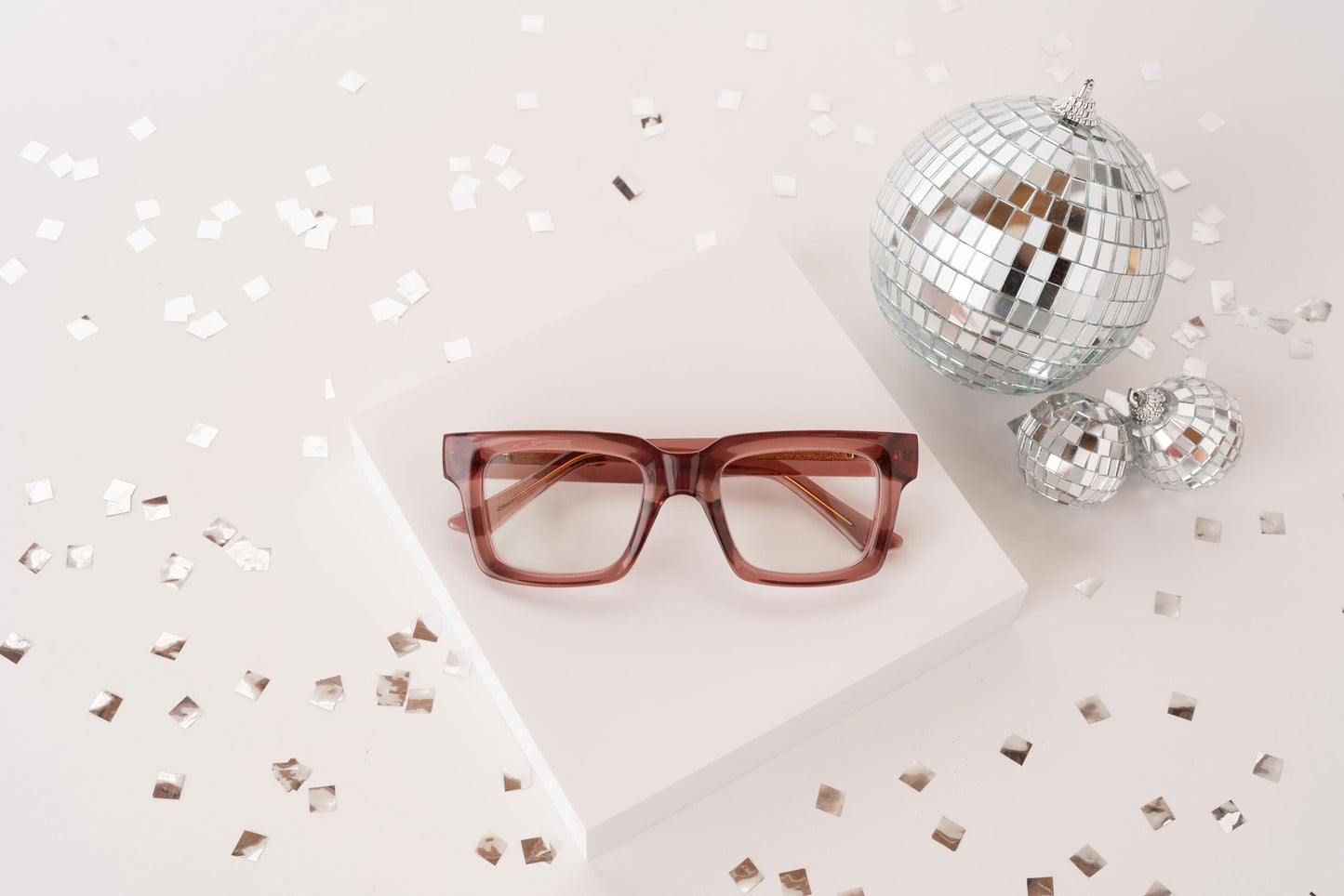 Peepers by PeeperSpecs Women's Spotlight Blue Light Blocking Reading Glasses and No Correction Eyewear Square, Rose, 1.25