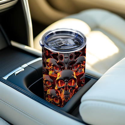 ATHAND Melted Skull Halloween Tumbler, 20oz Gothic Insulated Stainless Steel Travel Mug with Lid, Double Wall Coffee Cup, Funny Spooky Gift for Women, Men, Friends, Dad,Halloween,Birthday, 1 Pcs