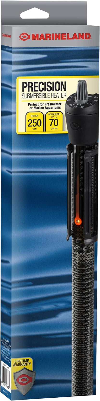Marineland Precision Submersible Heater, for Freshwater or Saltwater Aquariums, 250-watt