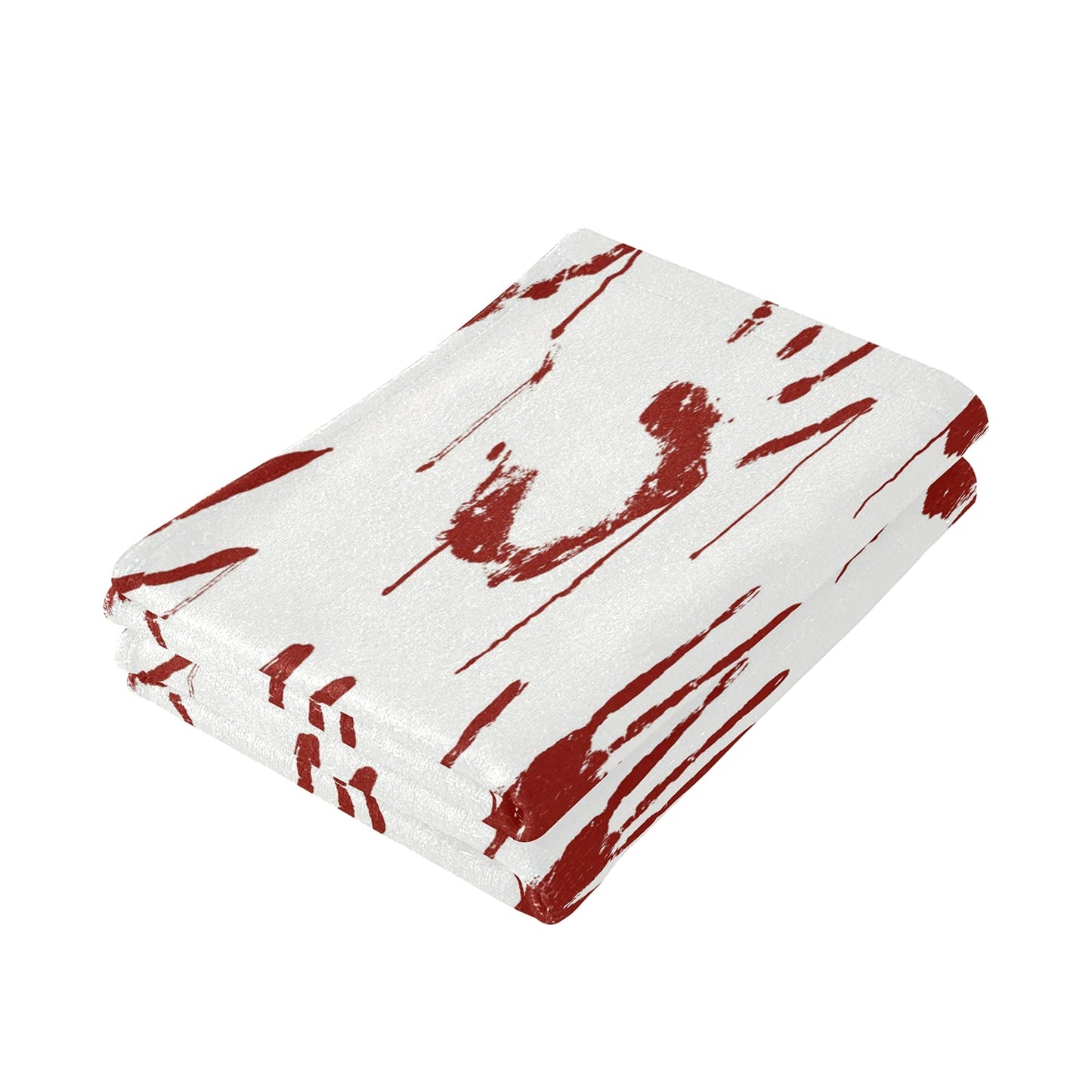 Pfrewn Red Bloody Scary Hands Hand Towels Set of 2 Halloween Fall Autumn Winter Bathroom Towel 16x30 in Soft Absorbent Guest Bath Towel Kitchen Dish Towel Spa Home Decor Gifts