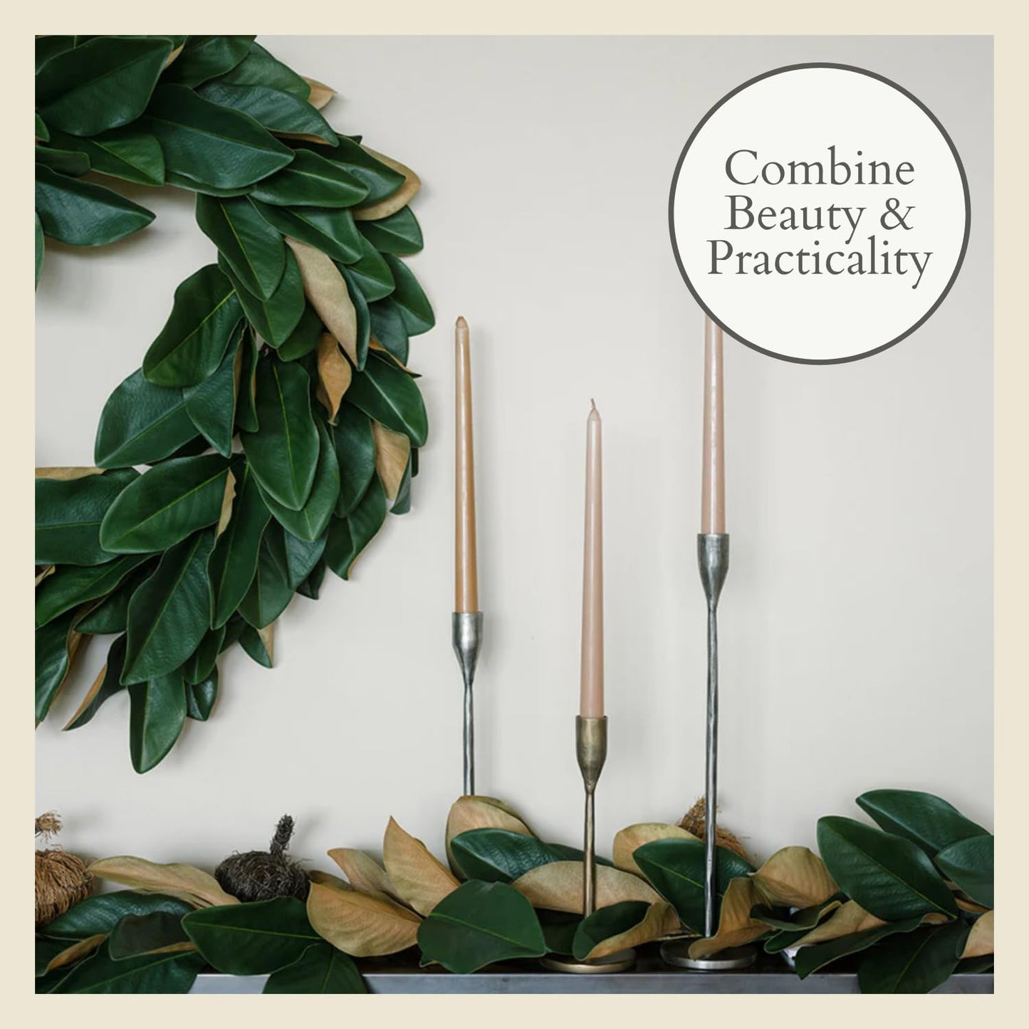CG Hunter Candle Holder, Handcrafted Antique Pewter Iron Candlesticks Set-of-3 Taper Candlestick Holders, Taper Candle Holders for Candlesticks, Display in Entrway, Mantle, or Dining Room