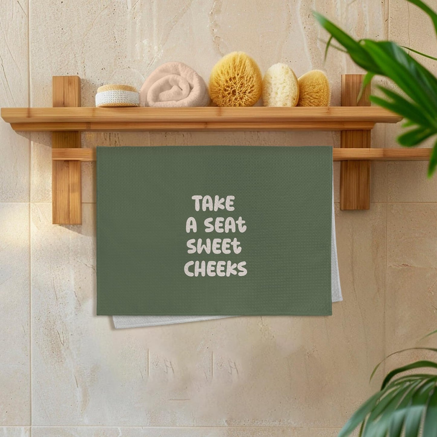GWFSJYU Sage Green Hand Towels for Bathroom Set of 2, Sage Green Funny Dish Tea Towels, Funny Humorous Decorative Hand Towel for Kitchen, 16x24 Inch