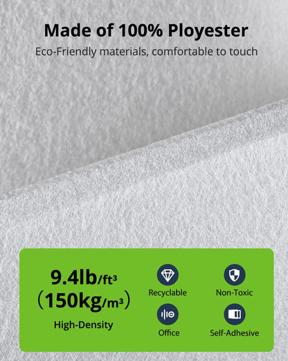 Woovio Large Cork Boards for Walls 48" X 36", Felt Bulletin Boards with Self Adhesive, 12 Pack Felt Wall Tiles Alternative Pin Board Cork Boards for Office Classroom Wall Decor White