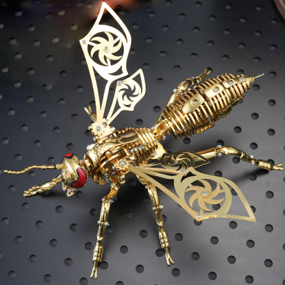3D Metal Wasp Puzzles for Adults Model Kits Mechanical Puzzle Building Blocks, Difficult DIY Assembly for Men (Full Gold)
