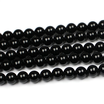 MJDCB Natural Stone Bead Black Onyx Gemstone Loose Beads for Jewelry Making Bracelet Necklace 6mm