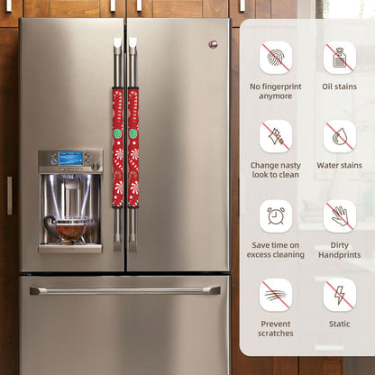 Cotsena Candy Canes and Lollipops Refrigerator Door Handle Covers Set of 2 Washable Kitchen Appliance Handle Covers Protector for Fridge Microwave Stove Oven Dishwasher