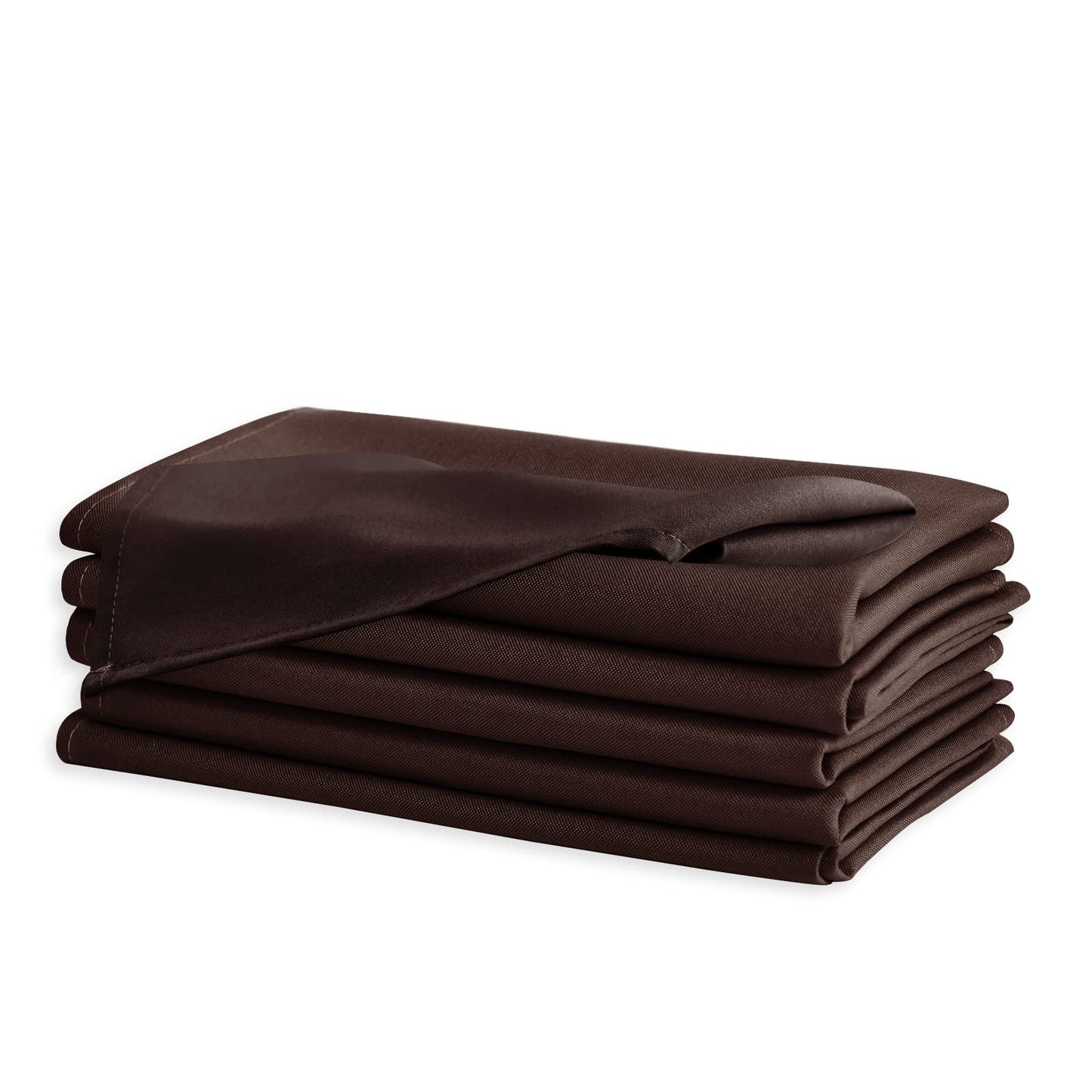 Hiasan Cloth Napkins Set of 6, 18 x 18 Inch, Washable Chocolate Dinner Napkins with Hemmed Edges for Restaurant, Wedding and Holiday